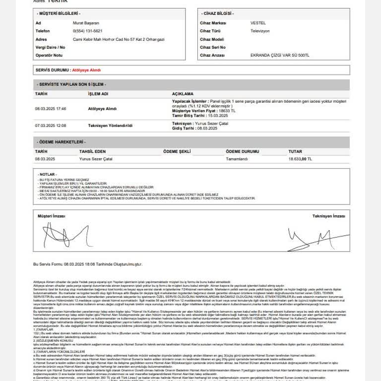 Yanlış Servis Deneyimi Ve Para İadesi Sorunu