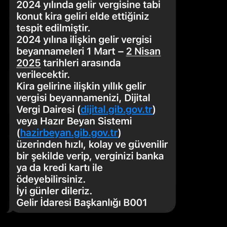 Kendi Evimde Oturuyorum Ama Kira Geliri Vergisi Mesajı Aldım