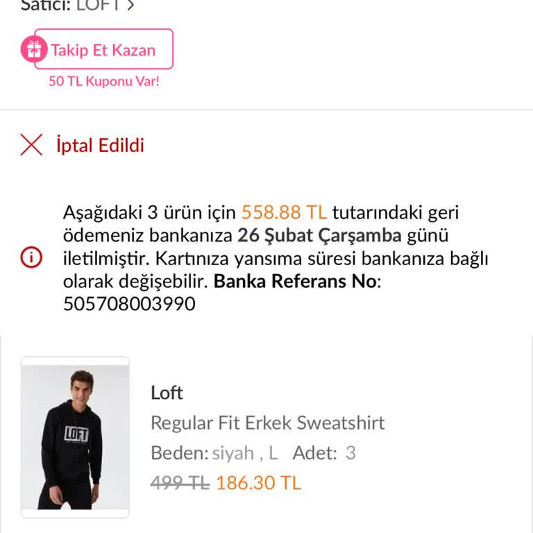 İndirimsiz Fiyata Satışta Olan Ürünler İçin Sipariş İptali