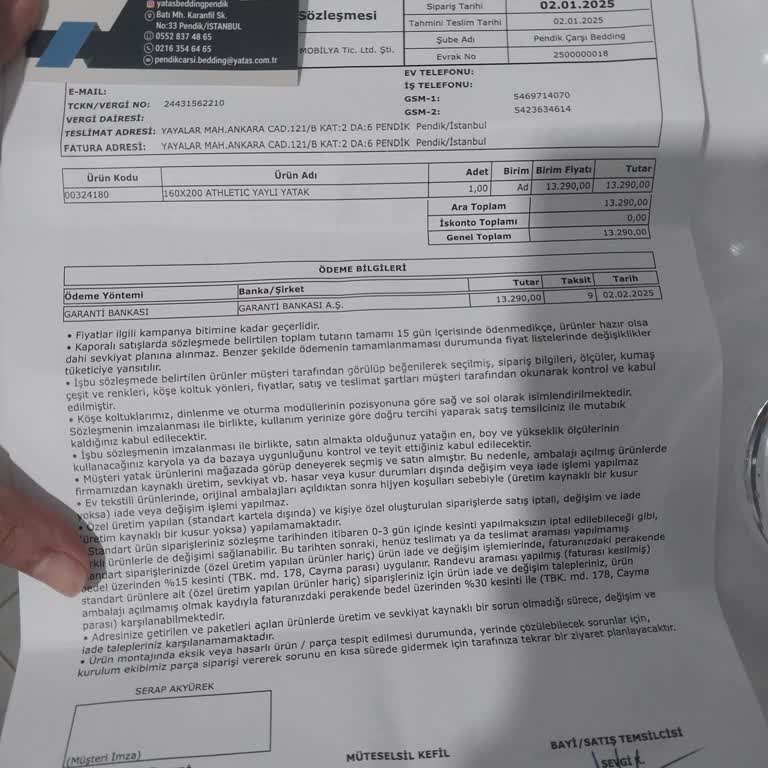 Yataş Yatak Değişim Sözüne Uymadı, Sağlık Sorunları Yaşıyoruz