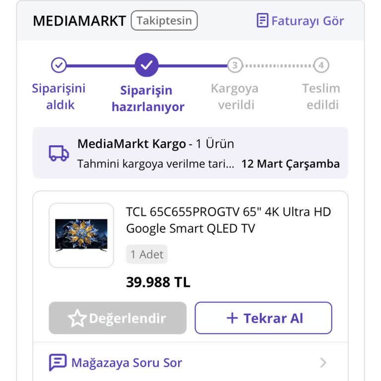 TV Siparişinde Bilgi Eksikliği Ve İptal Sorunu