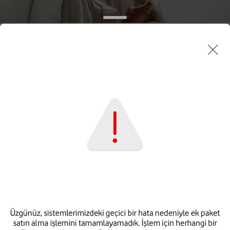 Vodafone Yanımda Uygulaması Üzerinden Ek İnternet Paketi Alamama Sorunu