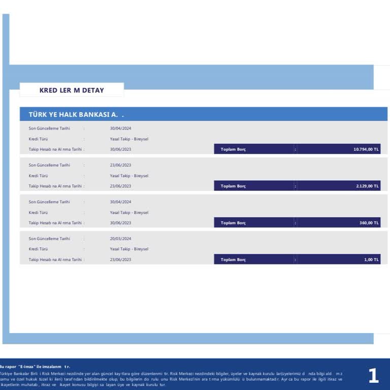 E-Devlet Risk Raporunda Yanlış Borç Bilgisi