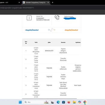 Yurtiçi Kargo Kendi Kendine İade Edilen Sipariş