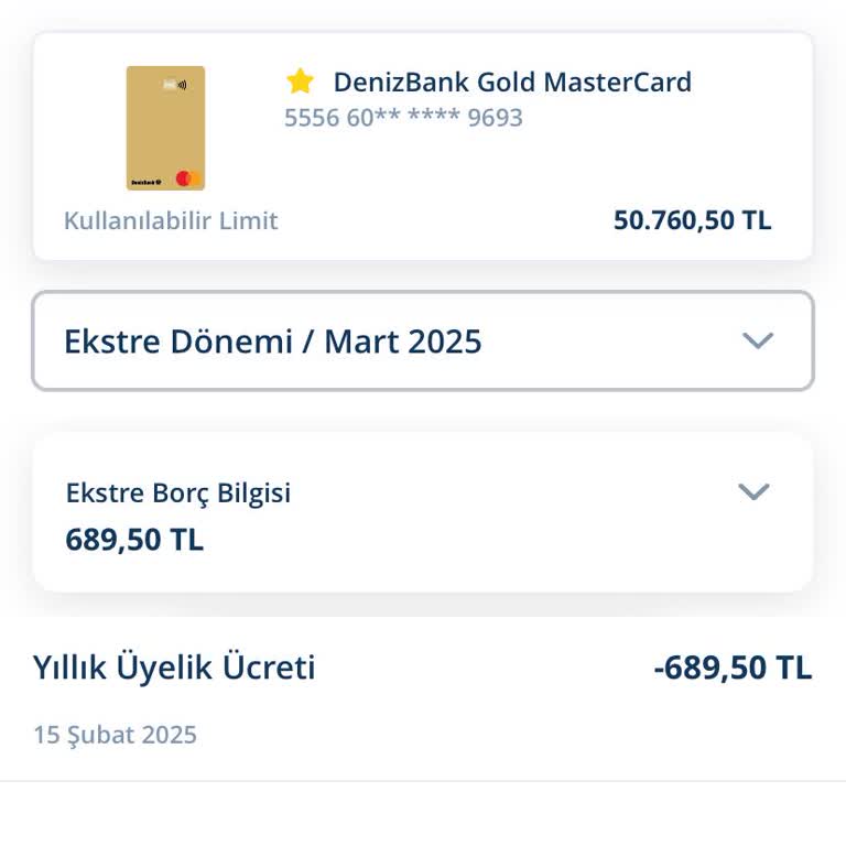 Denizbank Kart Aidatı Haksız Ücretlendirme Şikayeti