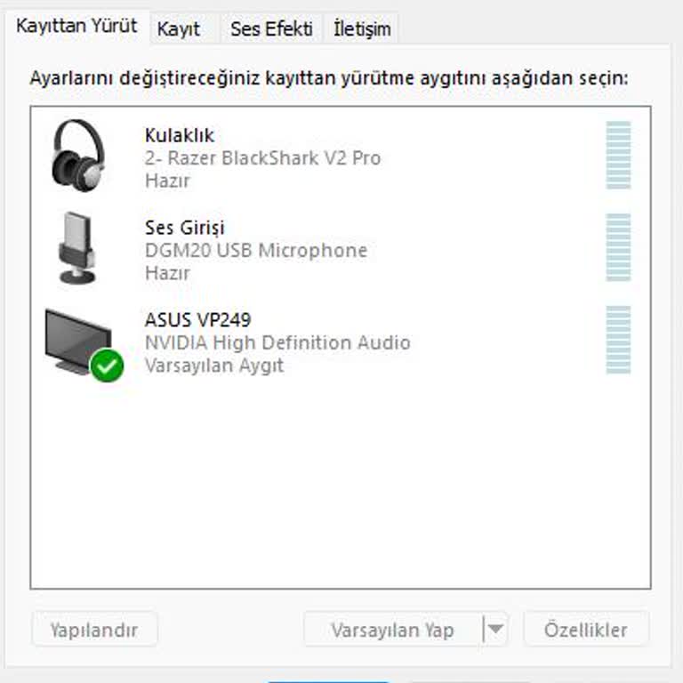 Bilgisayarımda Ses Çıkışı Sorunu