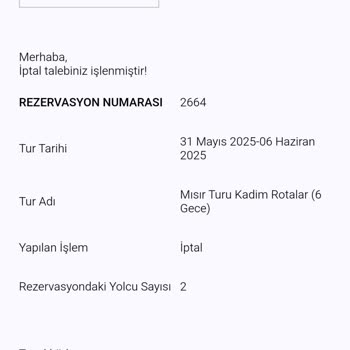 Para İadesi Yapılmayan Tatil Rezervasyonu