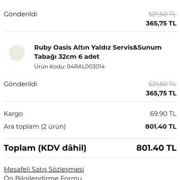 Eksik Gönderilen Tabaklar Ve İade Sorunu