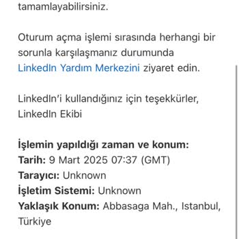 Hesabıma Yetkisiz Giriş Denemesi