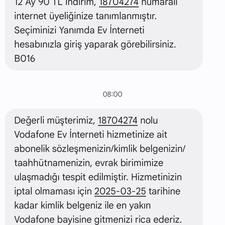 Vodafone Ev İnterneti Evrak Sorunu Ve İptal Tehdidi