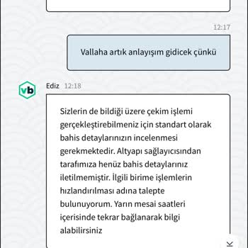 Vizebet'te Çekim Talebi Sorunu