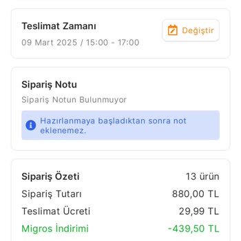 Migros'ta Sipariş Teslimatında Yaşanan Sorunlar