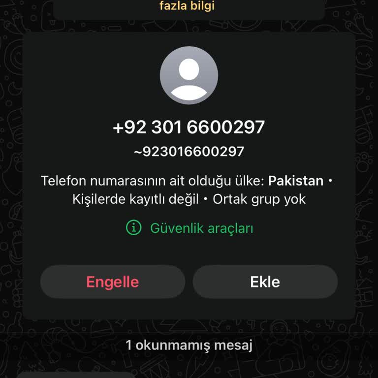 Pakistan Numarasından Gelen Mesajla Güvenlik Endişesi