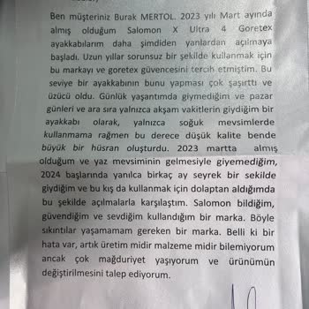 Salomon Ayakkabılarımın Erken Yıpranması Şaşkınlık Yarattı
