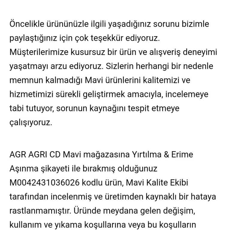 Mavi Mağazasında Müşteri Memnuniyeti Sorunu