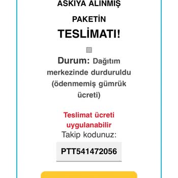 Bilinmeyen Kargo Bildirimi Ve Şüpheli Ödeme Talebi