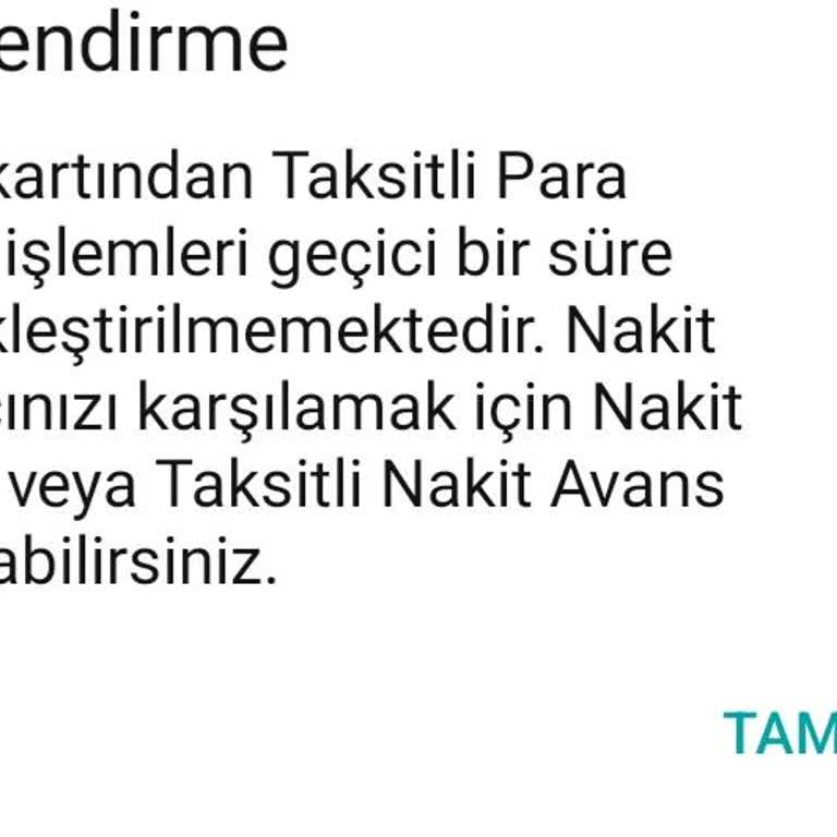 Garanti Kredi Kartı Taksitli Para Çekme Sorunu
