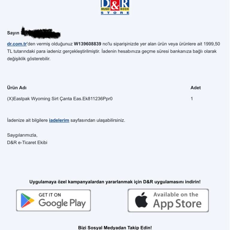 D&R Kampanya Sırasında Stokta Olmayan Ürün Satışı Ve İptal Sorunu