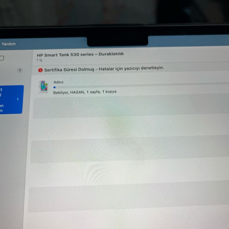 Yeni Alınan Yazıcıda Sertifika Sorunu