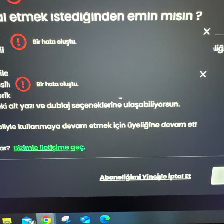 Abonelik İptalinde Karşılaşılan Hata