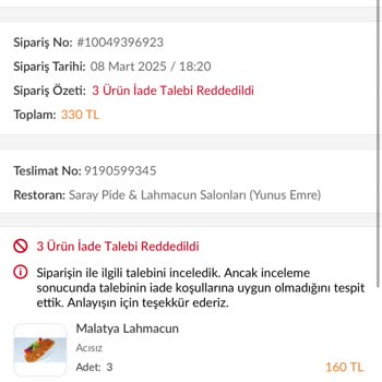 Yanlış Sipariş Ve Yorumların Silinmesi
