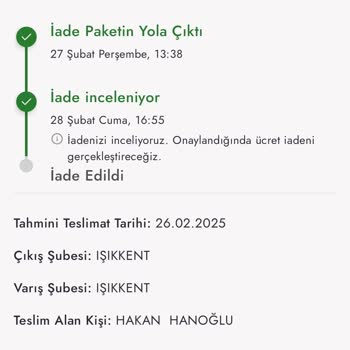 Boyner'den Alınan Ürünün İadesi Hala Tamamlanmadı