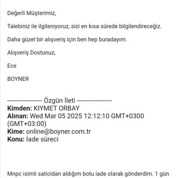 Boyner'den Alınan Ürünün İadesi Hala Tamamlanmadı