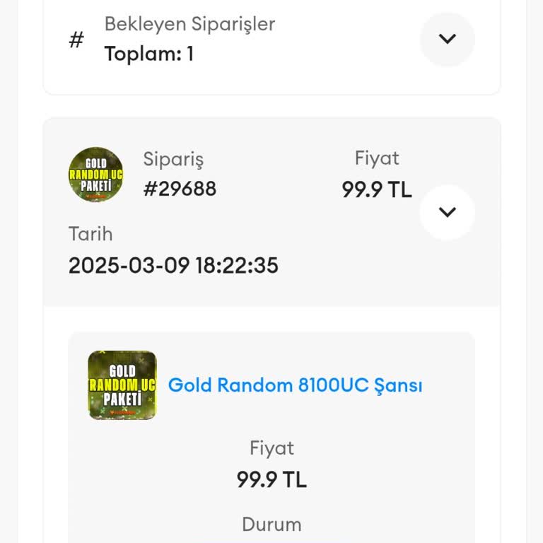 Sipariş Teslimat Sorunu
