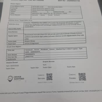 Kamera Sorunu Ve Servis İlgisizliği