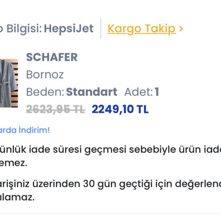 Schafer Bornoz Seti: Kalitesiz Ürün Ve Memnuniyetsizlik