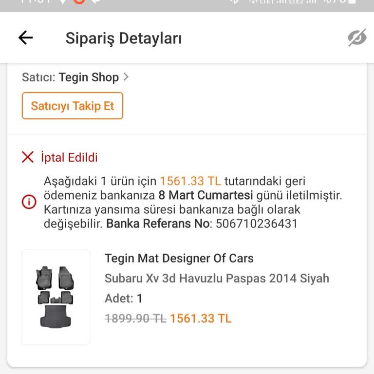 Tegin Shop Sipariş İptali ve Tedarik Sorunu