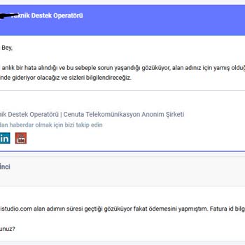 Ödenmiş Alan Adı Yenilemesi Yapılmadı