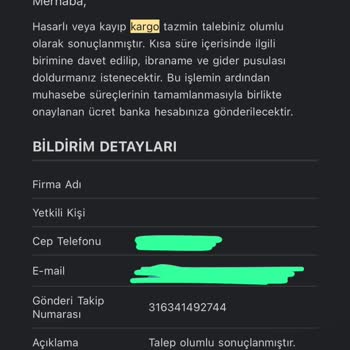 MNG Kargo'nun Kaybolan Kargom İçin Yetersiz Tazmin Teklifi