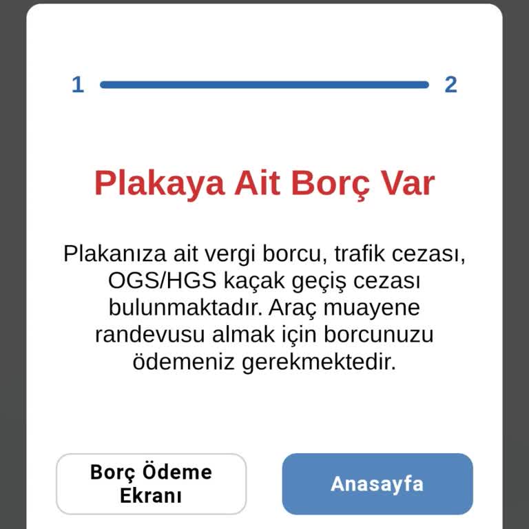 Araç Muayene Randevusunda Çelişkili Borç Bildirimi