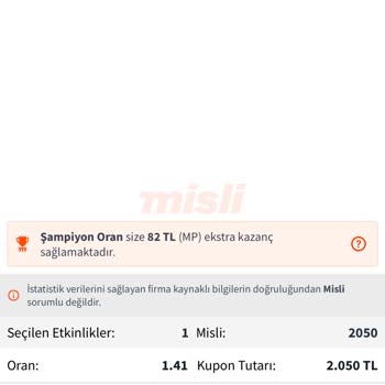 Misli Kupon Bekliyor Hatası: Maç Sonuçlandı Yeşil Tik Yok