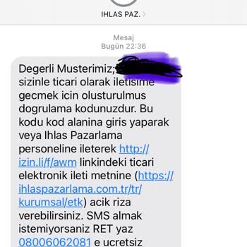İzinsiz Mesaj Gönderimi Hakkında Şikayet