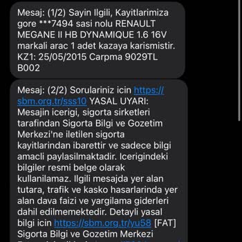 5664 Araç Hasar Sorgulama Sisteminde Yanlış Bilgilendirme