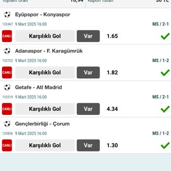 Kazanan Kuponum Neden Kaybetti Gösteriliyor?