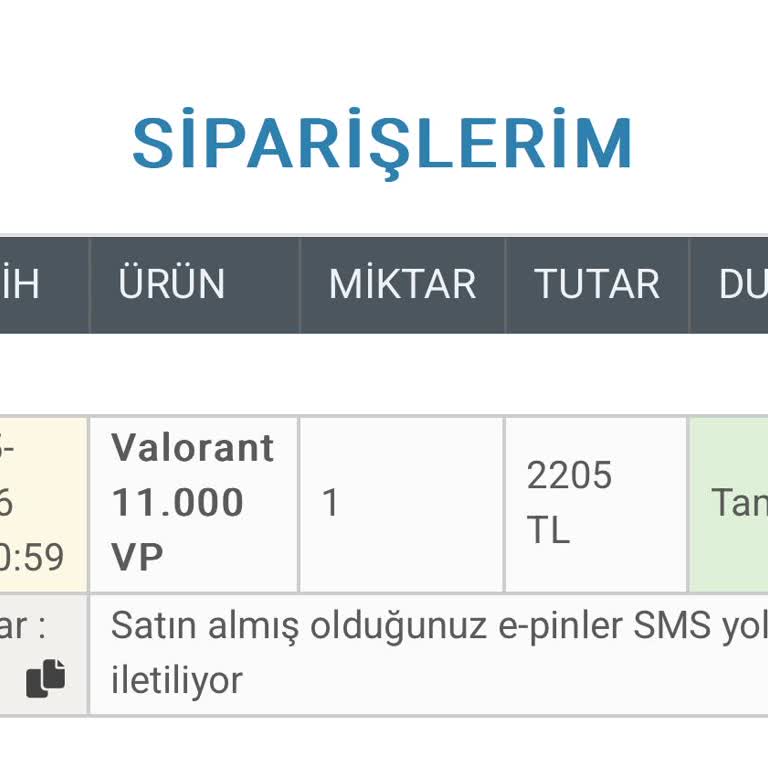 Epin.com.tr'den Alınan Valorant Points'in Teslim Edilmemesi Ve İletişim Sorunları