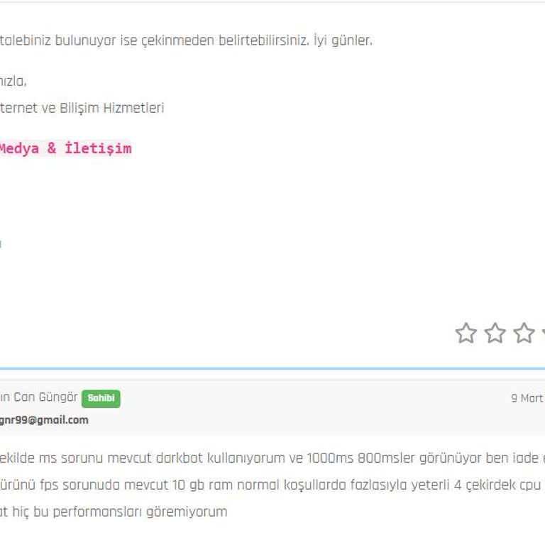 Keyubu Performans VDS Hizmetinde Hayal Kırıklığı