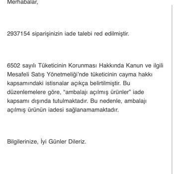 Kanun Tanımaz Firma: İade Talebim Haksızca Reddedildi