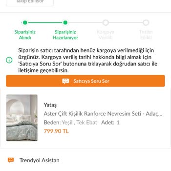 Yataş'tan Aldığım Ürün 10 Gündür Elime Ulaşmadı