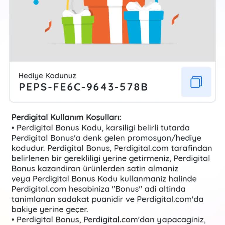 Kazandirio Uygulaması İle Alınamayan Bonus Kodları