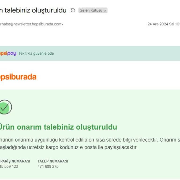 Hepsiburada'da Tamir Sürecinde İletişim Sorunu