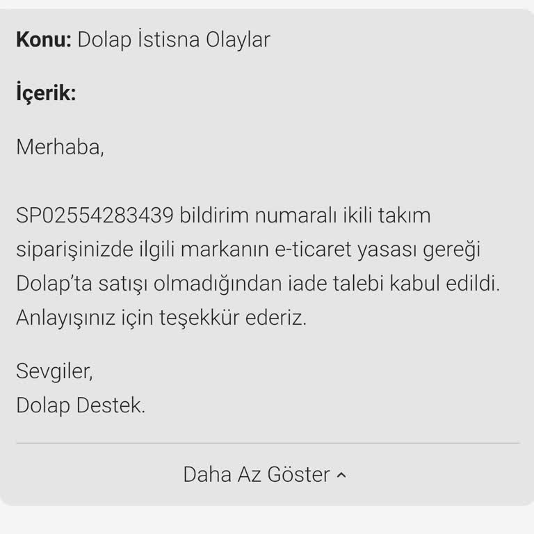 Dolap Uygulamasında Satıcıları Zora Sokan Prosedürler