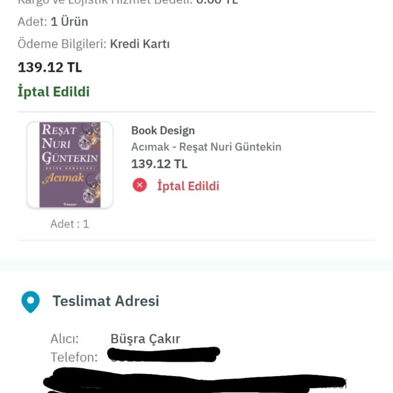 Kargo Teslimat Sorunu Ve İptal Edilen Sipariş