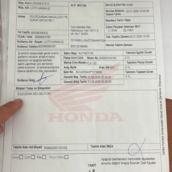 Honda PCX Motosiklet Egzoz Sorunu Ve Çözüm Arayışı