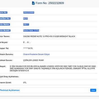 Redmi Note 13 Pro+ Telefonumun Sürekli Arızalanması Ve Değişim Talebi