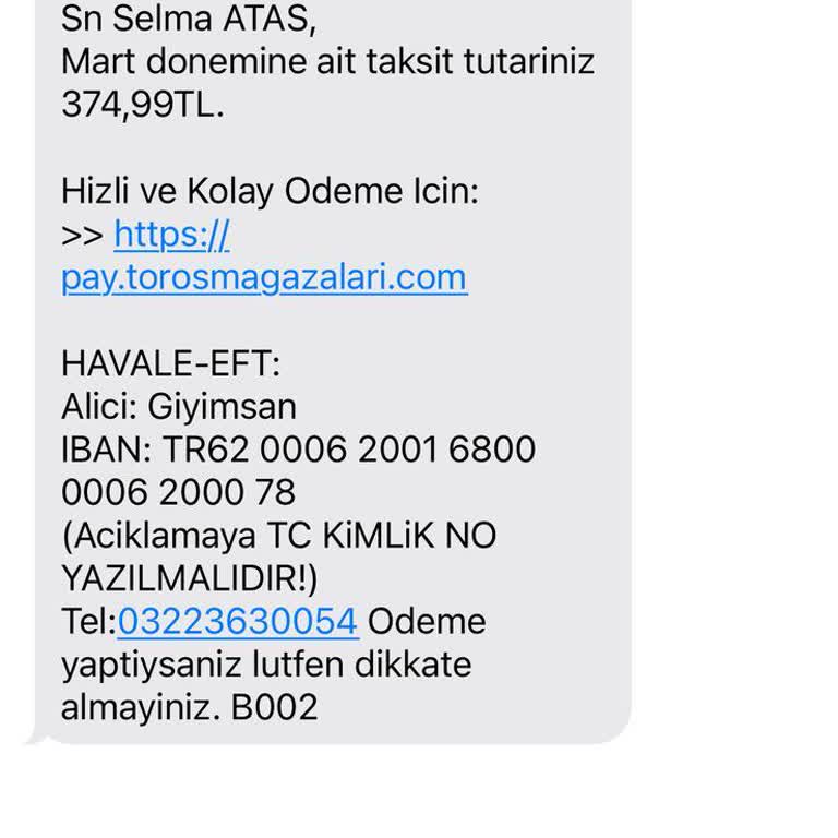 Adıma Yapılmayan Alışverişten Dolayı Yanlış Borç Bildirimi
