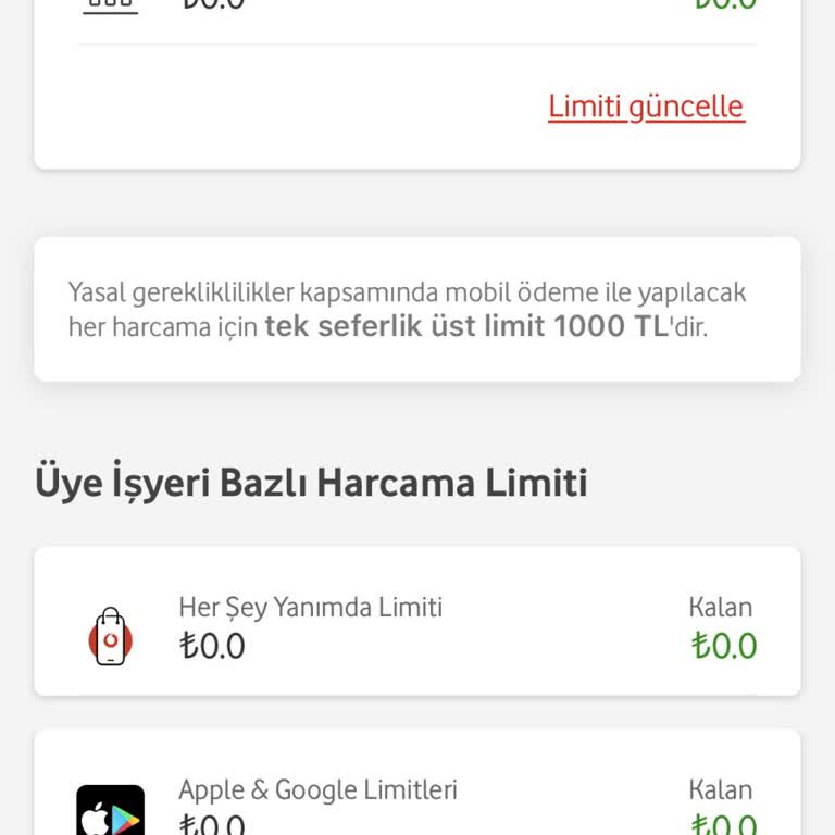 Vodafone Mobil Ödeme Limit Sorunu Ve Acil Çözüm Talebi